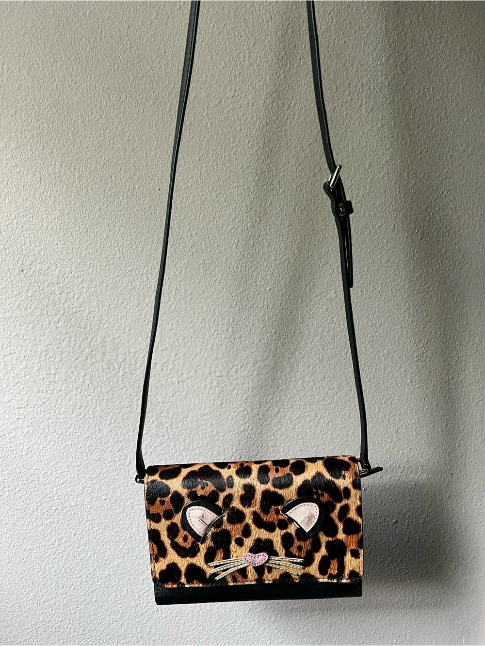 Kate Spade Special Leopard Cat Face Crossbody Wallet